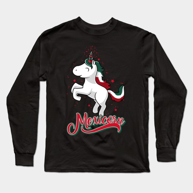 Cinco de Mayo - Mexican Unicorn - Mexicorn-Cute Kids T Shirt Long Sleeve T-Shirt by Cheesybee